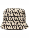 Toile Iconographe Bucket Hat Beige - VALENTINO - BALAAN 3