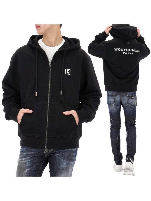 Back Logo Zip-Up Hoodie Black - WOOYOUNGMI - BALAAN 2