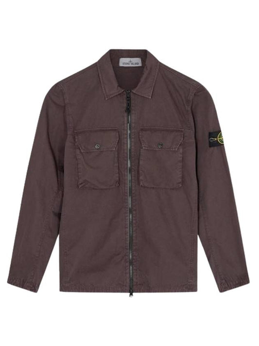 Waffen Patch Two Pocket Cotton Over Zip-up Jacket Dark Brown - STONE ISLAND - BALAAN 1