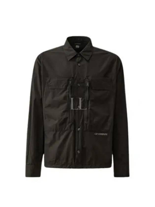 Cotton Popeline Over Long Sleeve Shirt Black - CP COMPANY - BALAAN 2