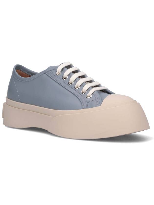 Pablo leather lace-up low-top sneakers gray - MARNI - BALAAN 3