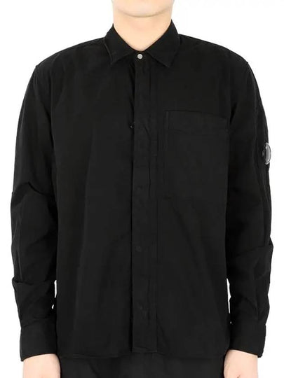 Gabardine Utility Long Sleeve Shirt Black - CP COMPANY - BALAAN 2