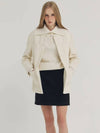 Women's Wool Half Pea Coat Ivory - LESEIZIEME - BALAAN 7