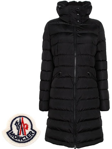 Black Flamette Hooded Goose Long Down Jacket FLAMMETTE 1C50900 54155 999 00661 - MONCLER - BALAAN 1