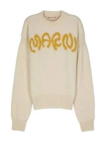 Round neck sweater stone white knit - MARNI - BALAAN 1