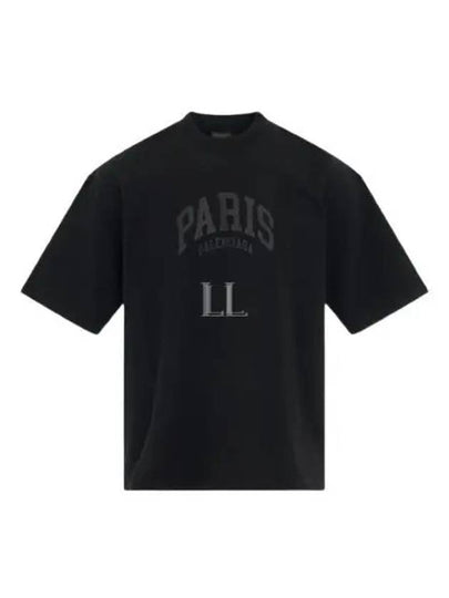 Cities Paris Logo Medium Short Sleeve T-Shirt Black - BALENCIAGA - BALAAN 2