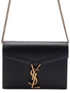 Cassandra Monogram Chain Shoulder Bag Black - SAINT LAURENT - BALAAN 3