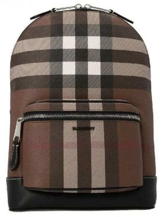 Checked Leather Crossbody Backpack - BURBERRY - BALAAN 1