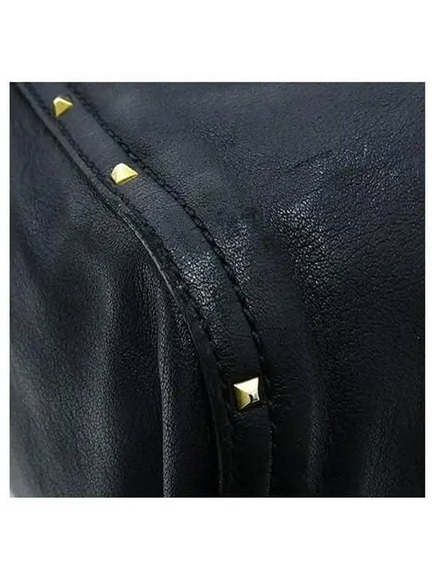 Black CALF Leather Stud Shopper Tote Bag - MARC JACOBS - BALAAN 5