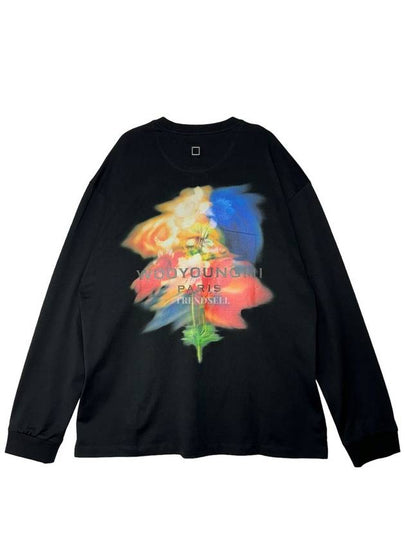 Swaying Flower Long Sleeve T Shirt Black - WOOYOUNGMI - BALAAN 2