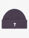 Logo Patch Knit Beanie Lilac - AMI - BALAAN 2