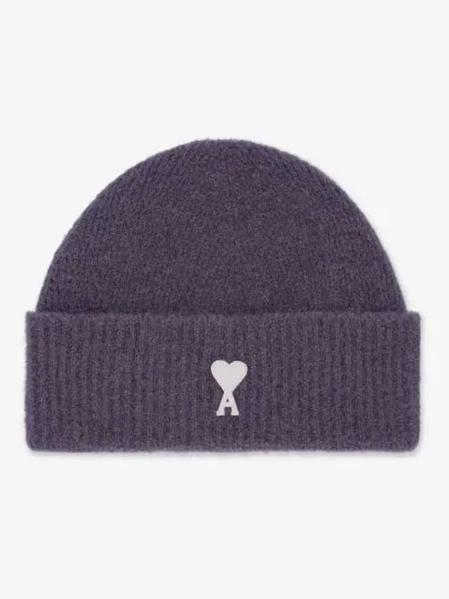 Logo Patch Knit Beanie Lilac - AMI - BALAAN 2