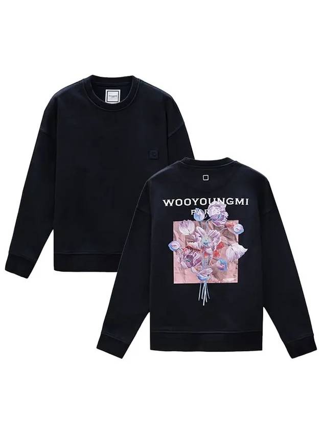 3D Flower Back Logo Sweatshirt Navy - WOOYOUNGMI - BALAAN 2