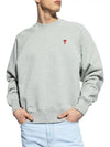 Cotton Heart Logo Sweatshirt Grey - AMI - BALAAN 3