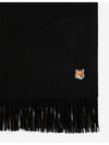 Small Fox Head Patch Wool Muffler Black - MAISON KITSUNE - BALAAN.