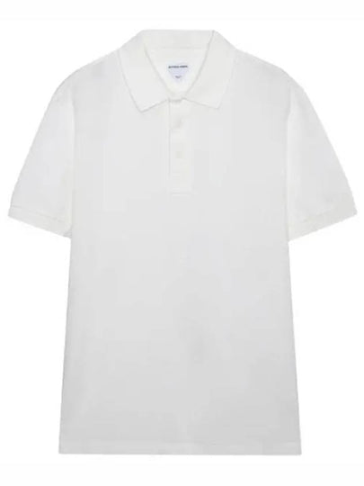 Men's Cotton Piquet Jersey Short Sleeve Polo Shirt White - BOTTEGA VENETA - BALAAN 2