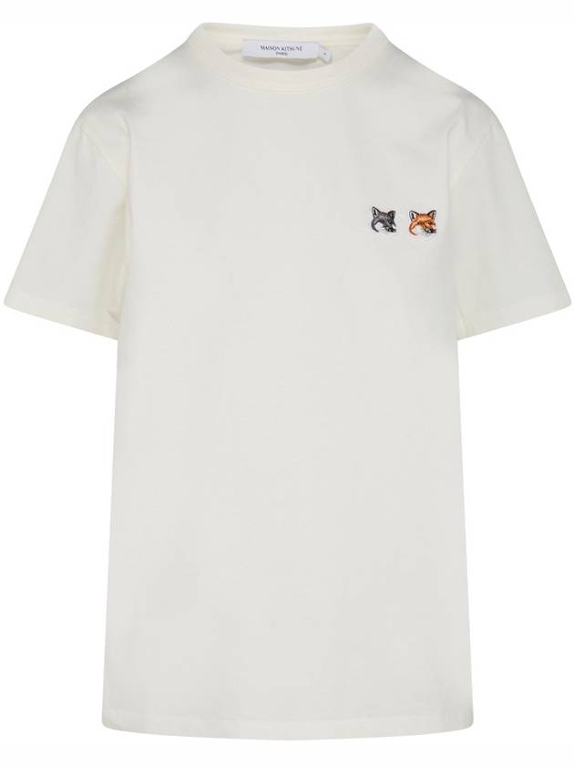 Double Fox Head Patch Classic Short Sleeve T-Shirt Latte - MAISON KITSUNE - BALAAN 6