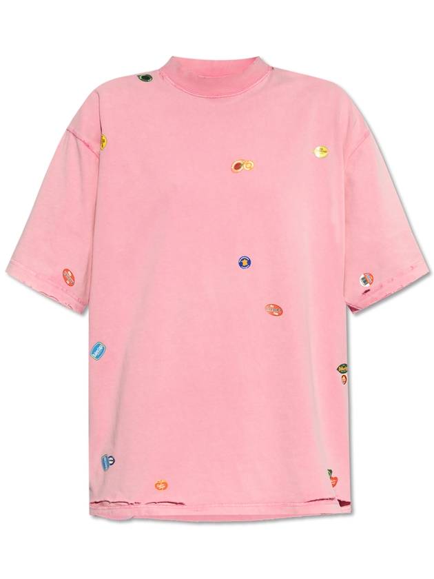 Balenciaga T-shirt With Print, Women's, Pink - BALENCIAGA - BALAAN 1