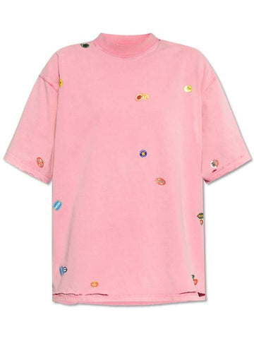 Balenciaga T-shirt With Print, Women's, Pink - BALENCIAGA - BALAAN 1