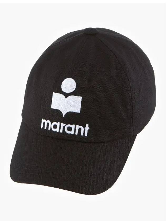 Tyron Logo Cotton Ball Cap Black - ISABEL MARANT - BALAAN 4