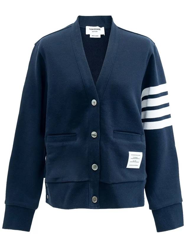 4-Bar Loopback Jersey Cardigan Navy - THOM BROWNE - BALAAN 3