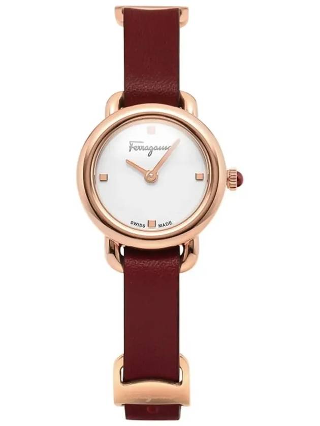 Women's Varina Leather Watch Gold Red - SALVATORE FERRAGAMO - BALAAN 6