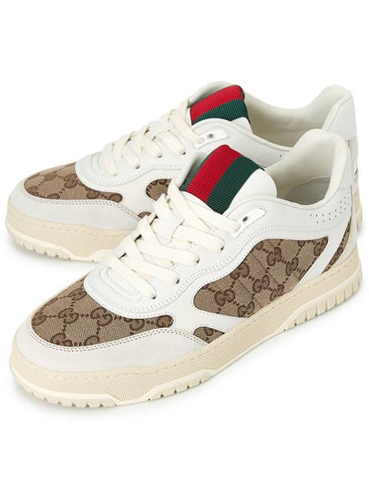 Men's Reweb Original GG Canvas Low Top Sneakers Beige White - GUCCI - BALAAN 2