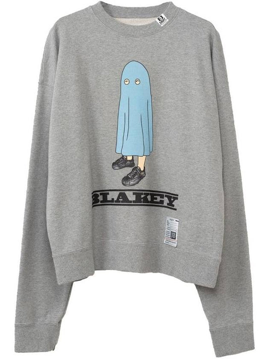 Maison Blakey Print Sweatshirt Gray - MAISON MIHARA YASUHIRO - BALAAN.