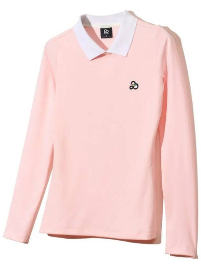 Ribbed outer brushed collar color combination t-shirt PINK - 20THHOLE - BALAAN 2