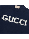 Logo Intarsia Wool Knit Top Navy - GUCCI - BALAAN 7