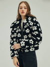 Flower Pattern Fur Jacket Black - OPENING SUNSHINE - BALAAN 2