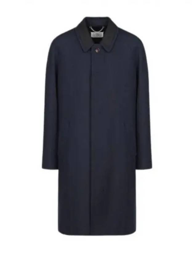 Women s Backstitch Single Wool Coat Navy Black SI0AA0003 S54959 - MAISON MARGIELA - BALAAN 1