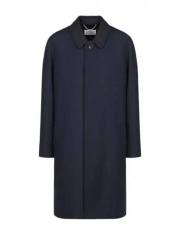 Women s Backstitch Single Wool Coat Navy Black SI0AA0003 S54959 - MAISON MARGIELA - BALAAN 1