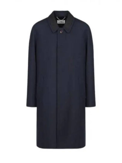 Women s Backstitch Single Wool Coat Navy Black SI0AA0003 S54959 - MAISON MARGIELA - BALAAN 1