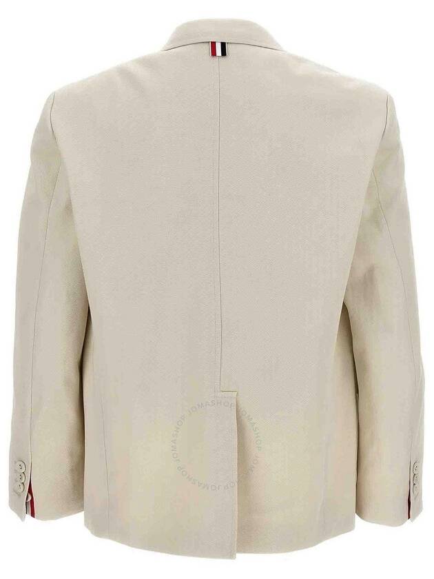 Dyed Gabardine Unconstructed Cotton Jacket White - THOM BROWNE - BALAAN 3