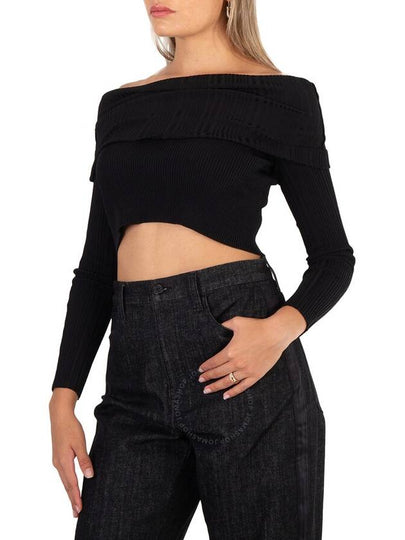 Self-Portrait Off-Shoulder Ribbed Top, Size Large - SELF PORTRAIT - BALAAN 2