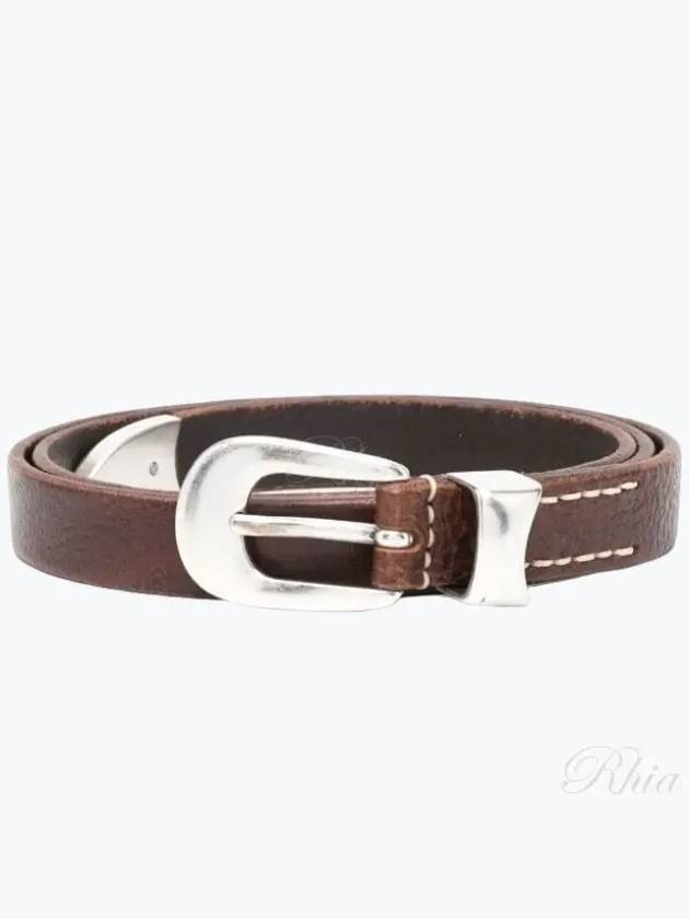 Metal Buckle 2cm Leather Belt Marrone - OUR LEGACY - BALAAN 2