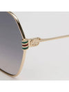 Eyewear Logo Geometric Frame Metal Sunglasses Grey - GUCCI - BALAAN 10