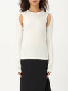 Cutout Cotton Long Sleeve T-Shirt White - HELMUT LANG - BALAAN 2