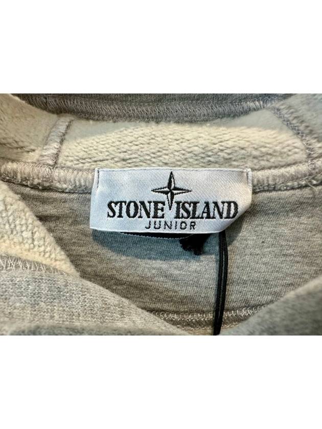 Kids 61620 Organic Cotton Fleece Hoodie Grey - STONE ISLAND - BALAAN 4