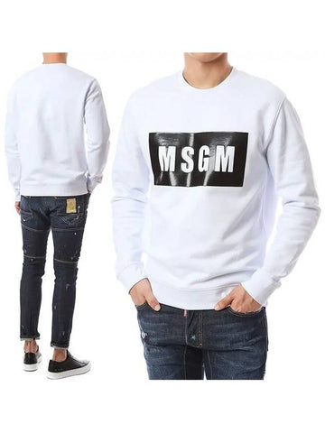 Embossed square logo patch brushed sweatshirt 2940MM163 207599 01 - MSGM - BALAAN 1