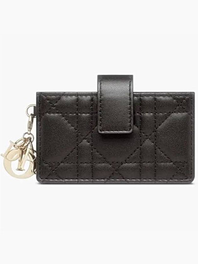 Lady Jasmine Lambskin Card Wallet Black - DIOR - BALAAN 2