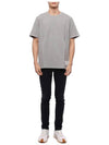 Men's Side Slit Relaxed Short Sleeve T-Shirt Light Grey - THOM BROWNE - BALAAN 4