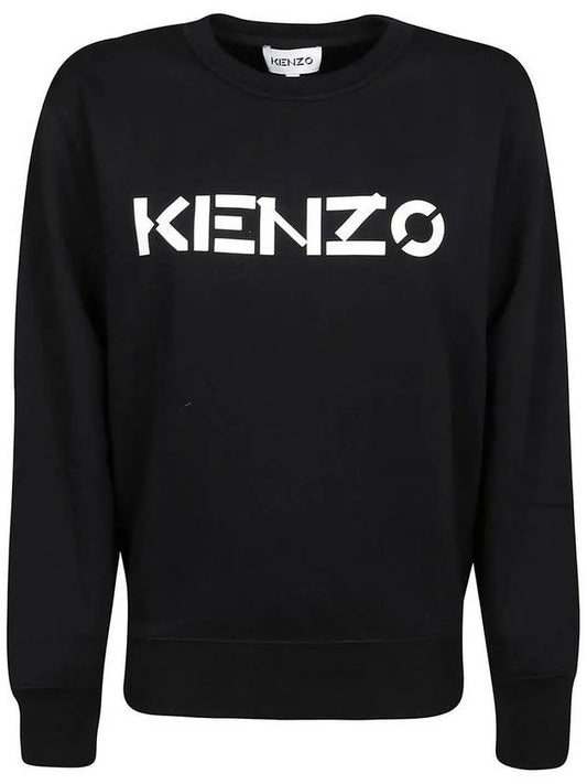 Logo Print Sweatshirt Black - KENZO - BALAAN 2