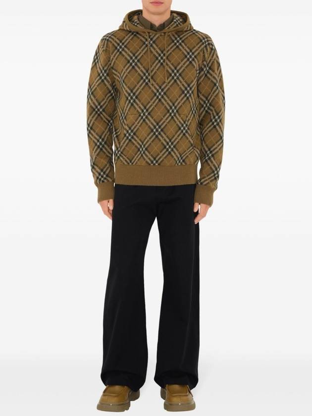 Check Wool Mohair Blend Hood Brown - BURBERRY - BALAAN 3