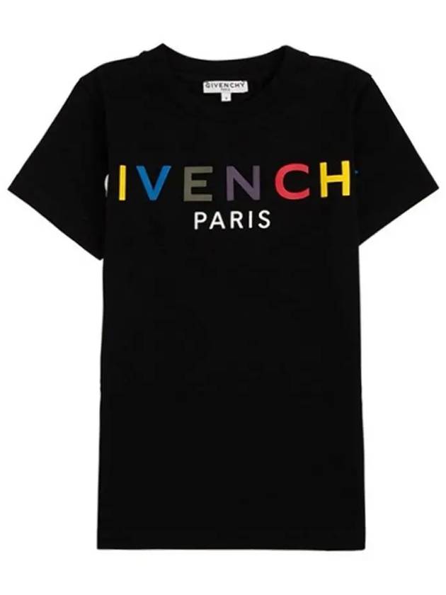 Kids Logo Print Short Sleeve T Shirt Black H25286 09B - GIVENCHY - BALAAN 2