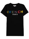 Kids Logo Print Short Sleeve T Shirt Black H25286 09B - GIVENCHY - BALAAN 1