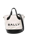 Logo Printed Leather Tote Bag Natural 6304522 - BALLY - BALAAN 1