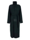 Belted Wool Gabardine Oversized Coat Black - LEMAIRE - BALAAN 2