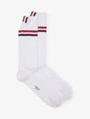 Athletic Striped Ribbed Cotton Socks White - THOM BROWNE - BALAAN 2